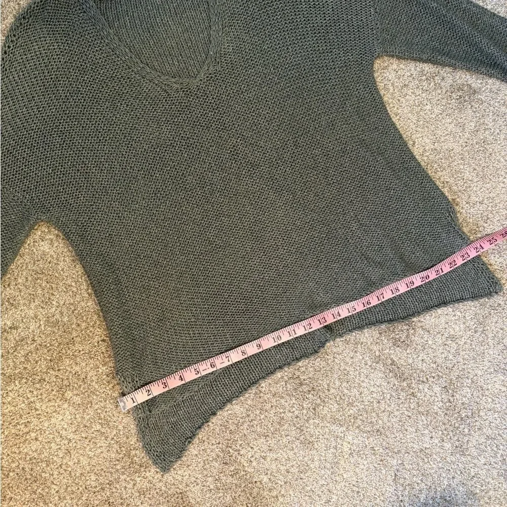 Peruvian Connection Sage Green Knit V-Neck Tunic Sweater M 100% Pima Cotton - Picture 14 of 14